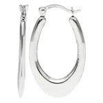 9ct White Gold Tube Earrings