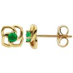 Gold Emerald Earrings