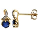 Gold Sapphire Earrings
