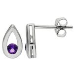 White Gold Amethyst Earrings