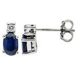 White Gold Sapphire Stud Earrings