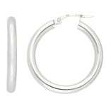 White Gold Tube Earrings
